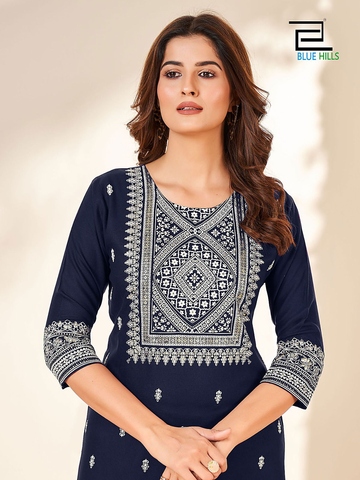 Blue Hills Peacock Rayon Printed Plus Size Kurti Catalog
